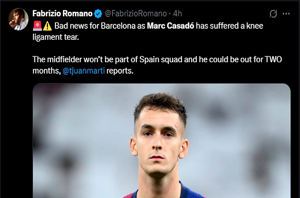 巴萨中场风云：卡萨多去留成谜的简单介绍