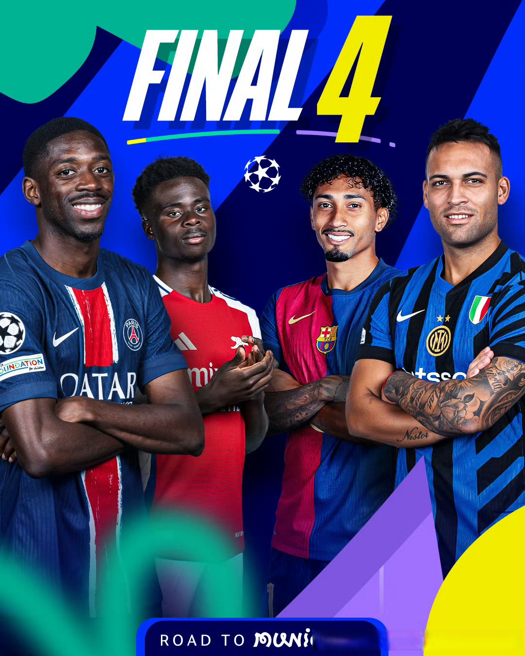 最强对决！欧冠四队齐聚半决赛，阿森纳和曼城，冲击四个冠军的简单介绍