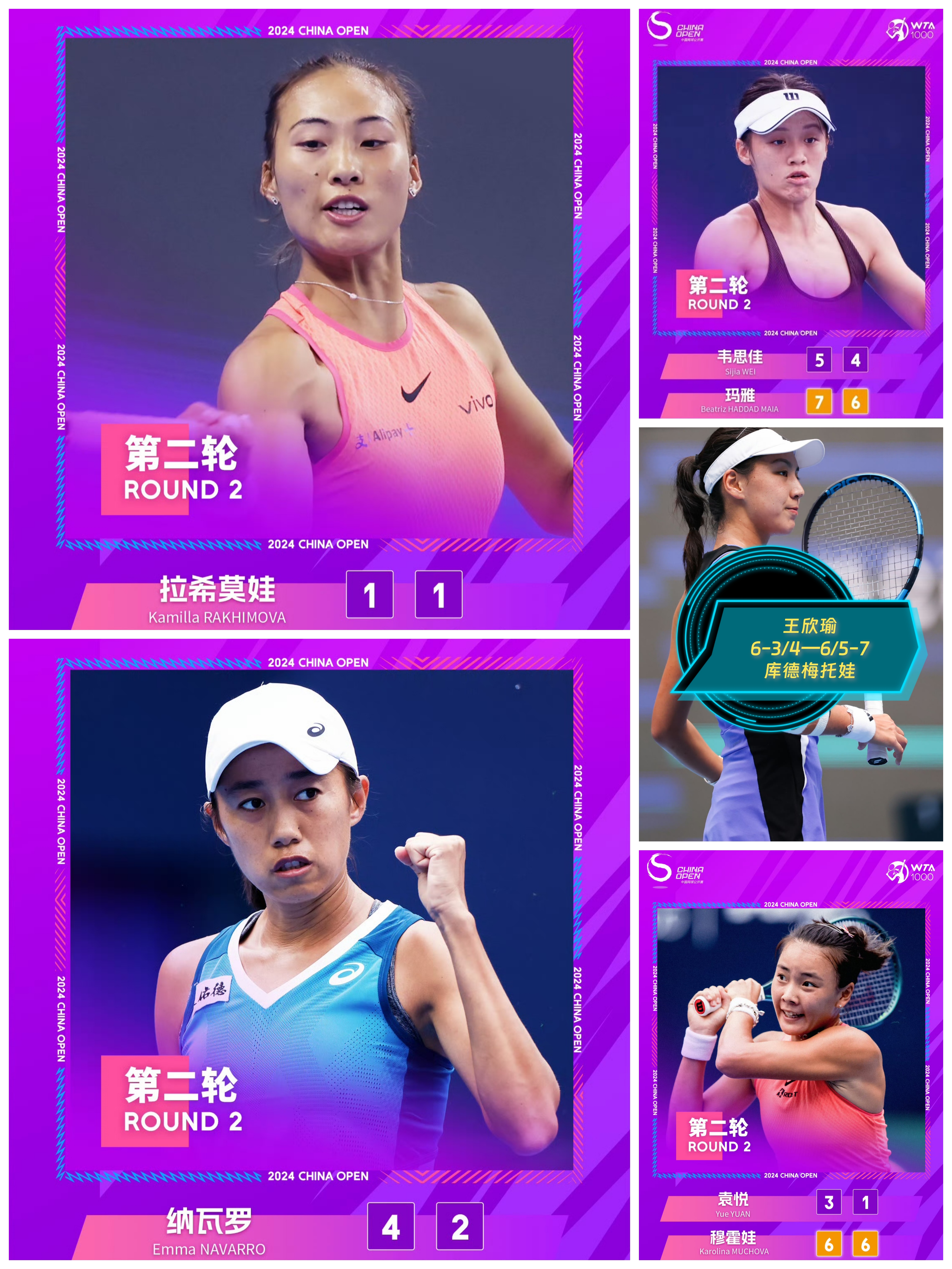 包含美网正赛入围名单公布：郑钦文王欣瑜领衔中国7人的词条