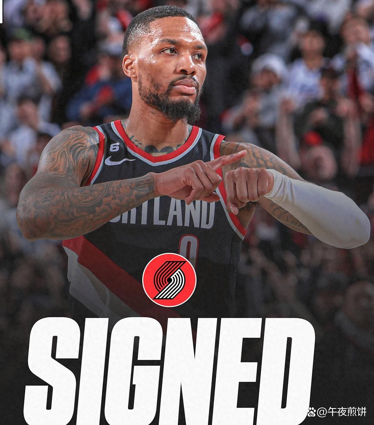 关于3年4200万美元！开拓者官宣签约利拉德：五大数据排名队史第一的信息