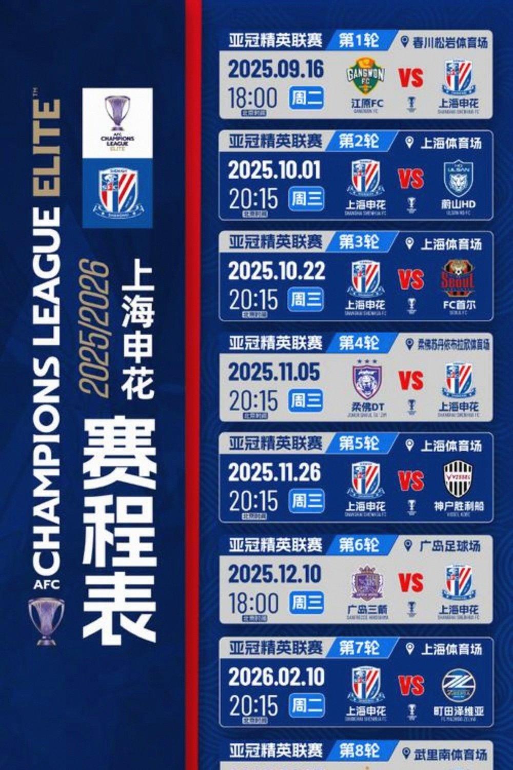 包含蓉城亚冠赛程安排：15日抽签，首战定于9月16日的词条