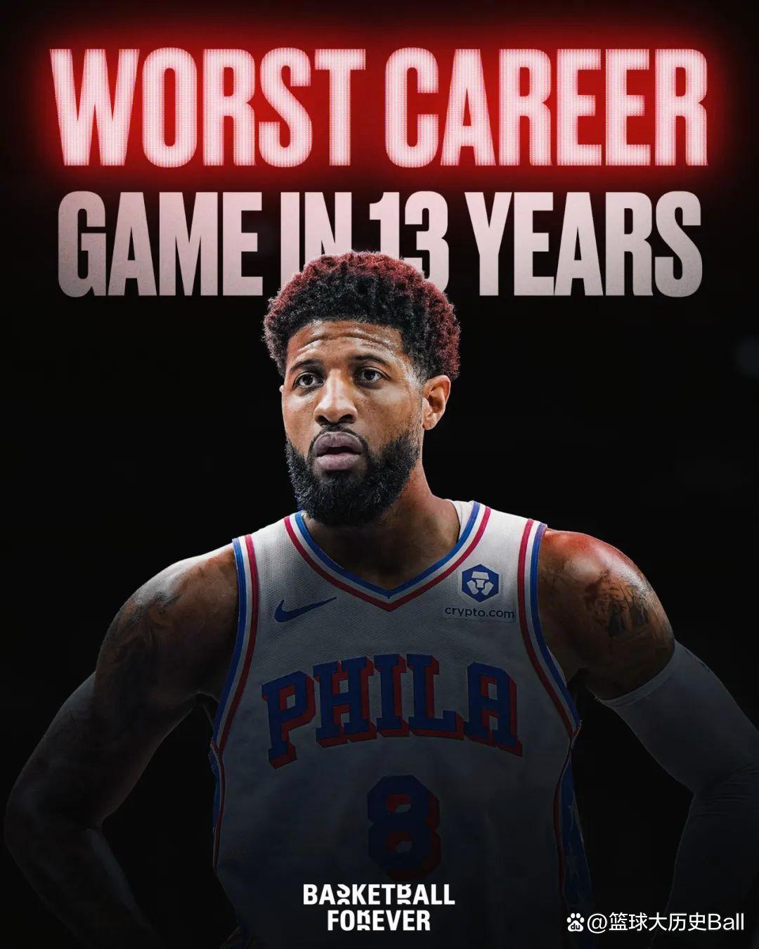 包含乔治过去4个赛季仅中间两赛季出勤超50场，同时也入选全明星的词条