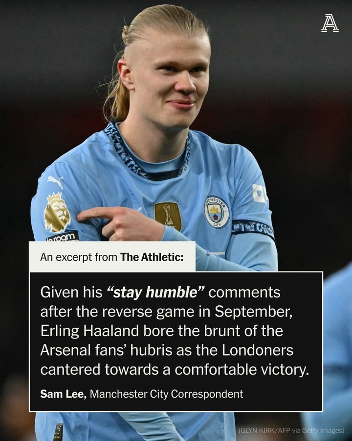 哈兰德连续3轮英超哑火+低分曼城遭两连平2轮被阿森纳拉开4分的简单介绍